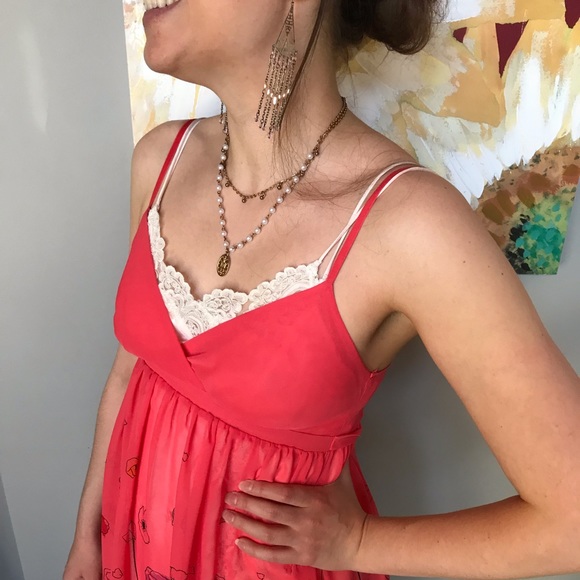 True vintage Y2K floral poppy slip - La Vie en Rose 🥀 - Picture 3 of 5